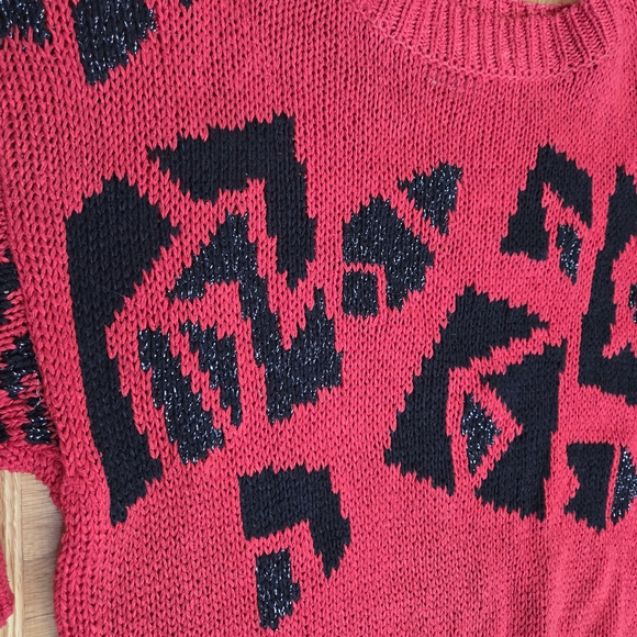 Red Geometric Sweater - Picture 2 of 15